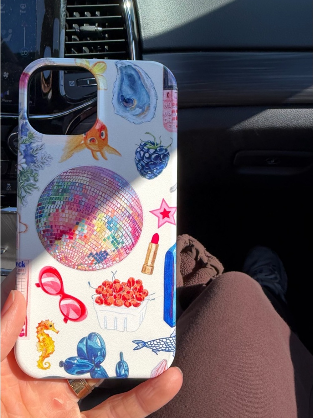 Decorative Multicolor Sticker-Print Phone Case - White